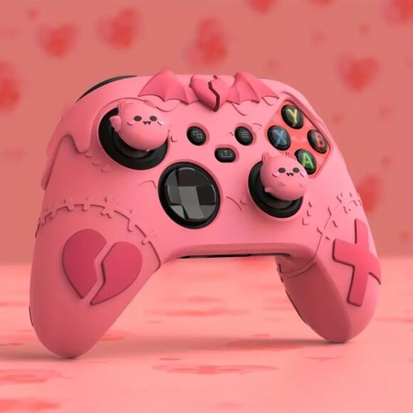 Goth Emo Gamer Girl Kawaii Cute Pink Xbox Controller Cover w/ Thumb Bat Grips